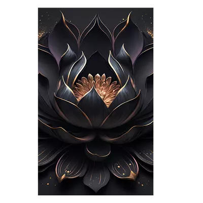 Фото на холсте чёрный цветок, размера 20x30