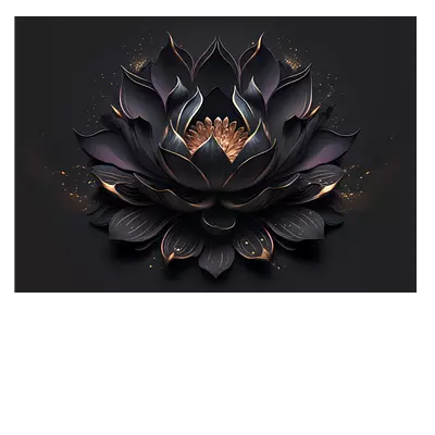 Фото на холсте чёрный цветок, размера 100x70