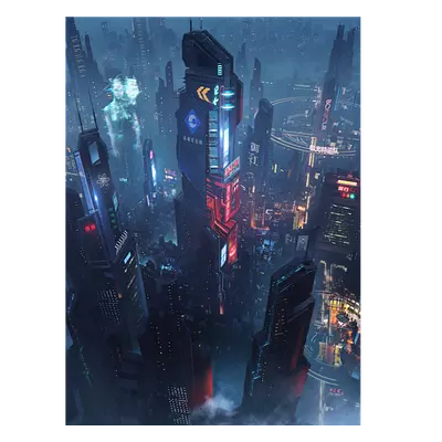 Фото на холсте футуристичный город, размера 30x40
