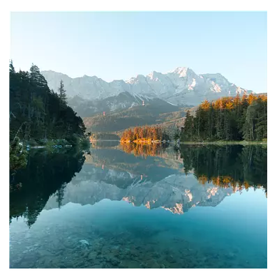 Фото на холсте озеро с горами, размера 80x80