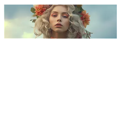 Фото на холсте девушка с венком, размера 90x30