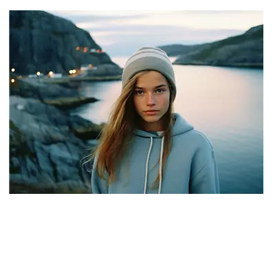 Фото на холсте «девушка у озера», 40х30 см