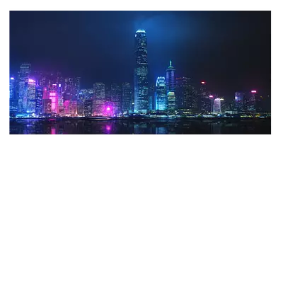 Фото на холсте ночной город, размера 80x40