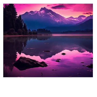 Фото на холсте фиолетовое озеро, размера 60x50