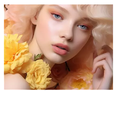 Фото на холсте девушка в цветах. размер 50 x 40 см.