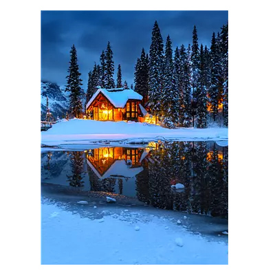 Фото на холсте зимний домик, размера 60x80