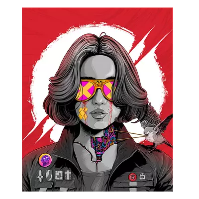 Фото на холсте девушка в очках, размера 50x60