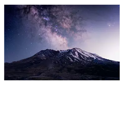 Фото на холсте горы на фоне звёзд, размера 120x80