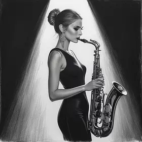 «Джазовая дива в свете софита»