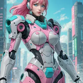 Роботесса в футуристическом сти