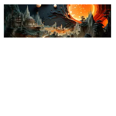 Фото на холсте фантастический город, размера 120x40