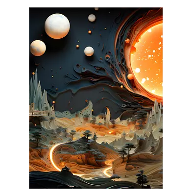 Фото на холсте фантастический город, размера 60x80