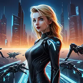 Cyberpunk Hacker Queen