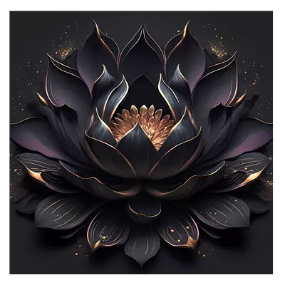 Фото на холсте чёрный цветок, размера 40x40