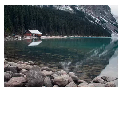 Фото на холсте «домик у озера», 40х30 см, до 220 симв.