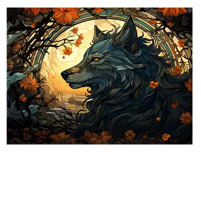 Фото на холсте фантастический волк, размера 80x60