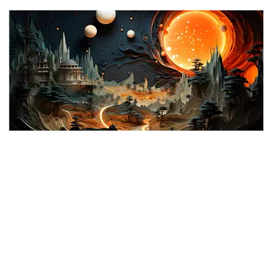 Фото на холсте фантастический город, размера 80x40