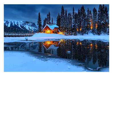Фото на холсте зимний домик, размера 60x40