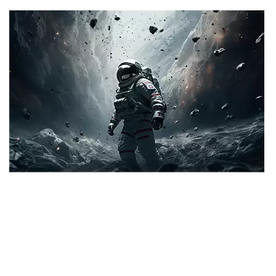"станьте обладателем уникального произведения искусства - фотографии на холсте "космонавт в каменном дожде". размер 45х30 см. долго будет радов