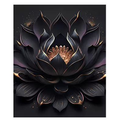 Фото на холсте чёрный цветок, размера 50x60