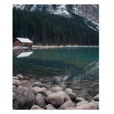Фото на холсте домик у озера, размера 50x60