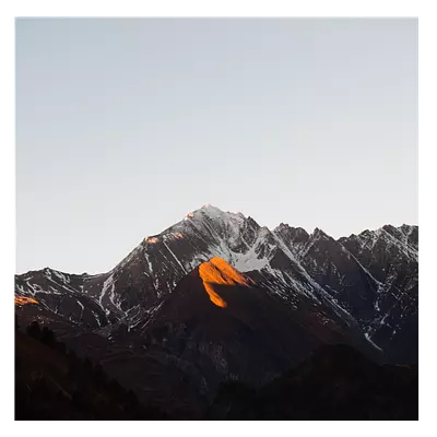 Фото на холсте горы под закатным солнцем, размера 100x100