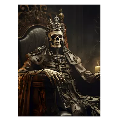 Фото на холсте скелет на троне, размера 60x80