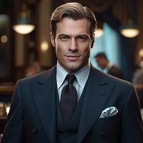 Mafia boss in a suit