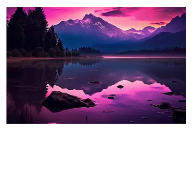 Фото на холсте фиолетовое озеро, размера 90x60