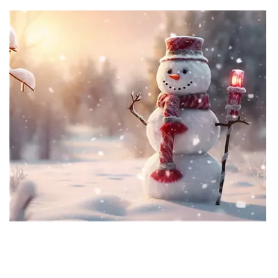 Фото на холсте снеговик, размера 60x50