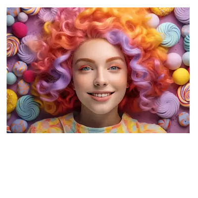 Фото на холсте девушка в красках, размера 100x70