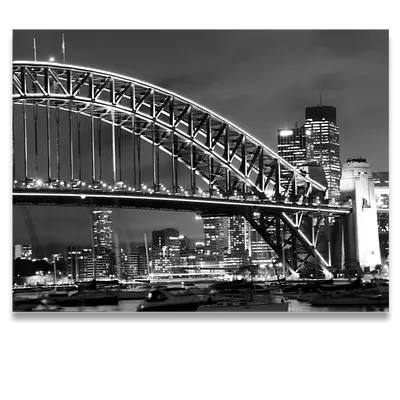 Фото на холсте мост ч/б, размера 80x60