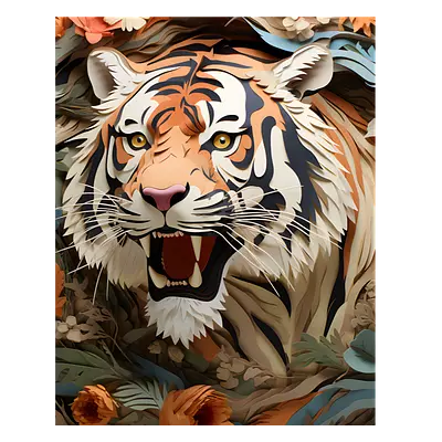 Фото на холсте тигр, размера 40x50