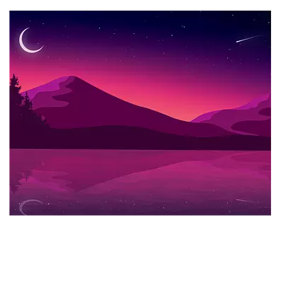 Фото на холсте фиолетовый пейзаж, 50х40 см.