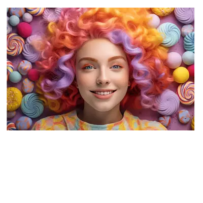 Фото на холсте девушка в красках, размера 120x80