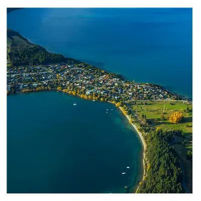 Фото на холсте поселок на перешейке, размера 100x100