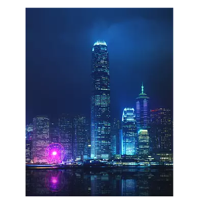 Фото на холсте ночной город, размера 40x50