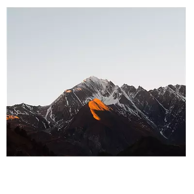 Фото горы под закатным солнцем на композитной панели 60x50