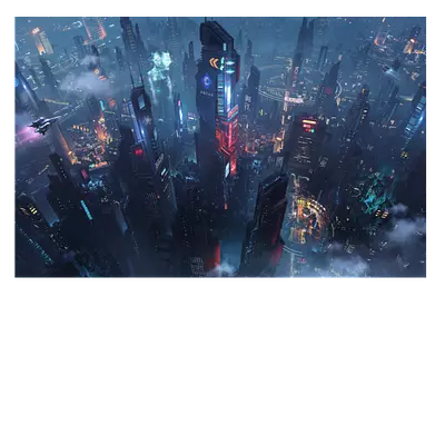 Фото на холсте футуристический город 45 x 30 см