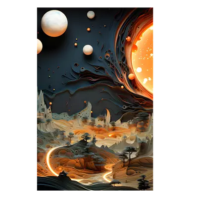 Фото на холсте фантастический город, размера 30x45