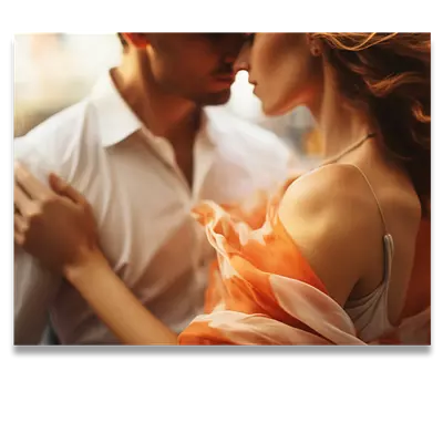 Фото на холсте пара, размера 80x60