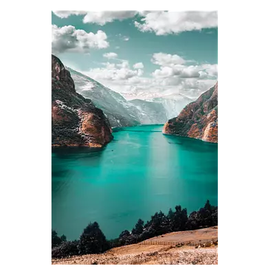 Фото на холсте зеленоватое озеро, размера 80x120