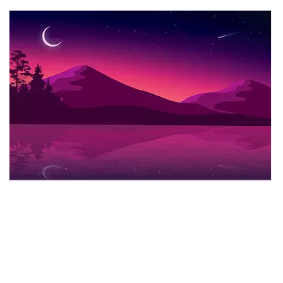 Фото на холсте фиолетовый пейзаж, размера 75x50