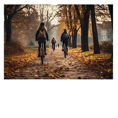 Фото на холсте велосипедисты в лесу, размера 100x70