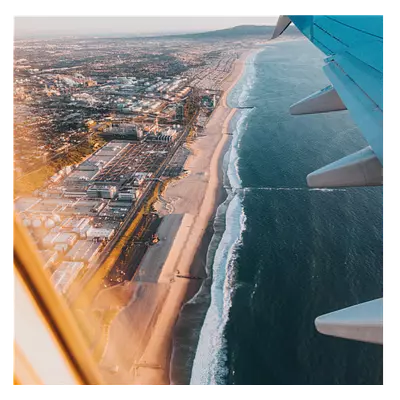 Фото на холсте крыло самолёта, размера 30x30