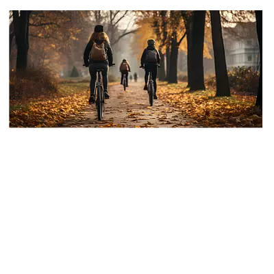 Фото на холсте велосипедисты в лесу, размера 60x30