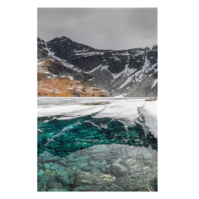 Фото на холсте замерзшее горное озеро, размера 80x120