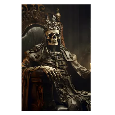 Фото на холсте скелет на троне, размера 60x90
