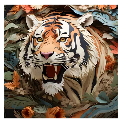 Фото на холсте тигр, размера 60x60