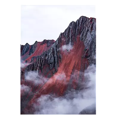 Фото на холсте горный хребет в облаках, размера 70x100